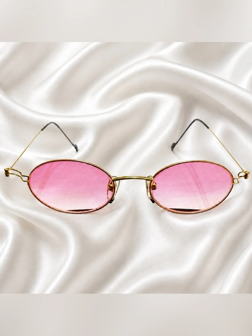 VERY RARE Authentic Gucci Coogi Brand Name Gold Metal Frame Pink Tint Sunglasses